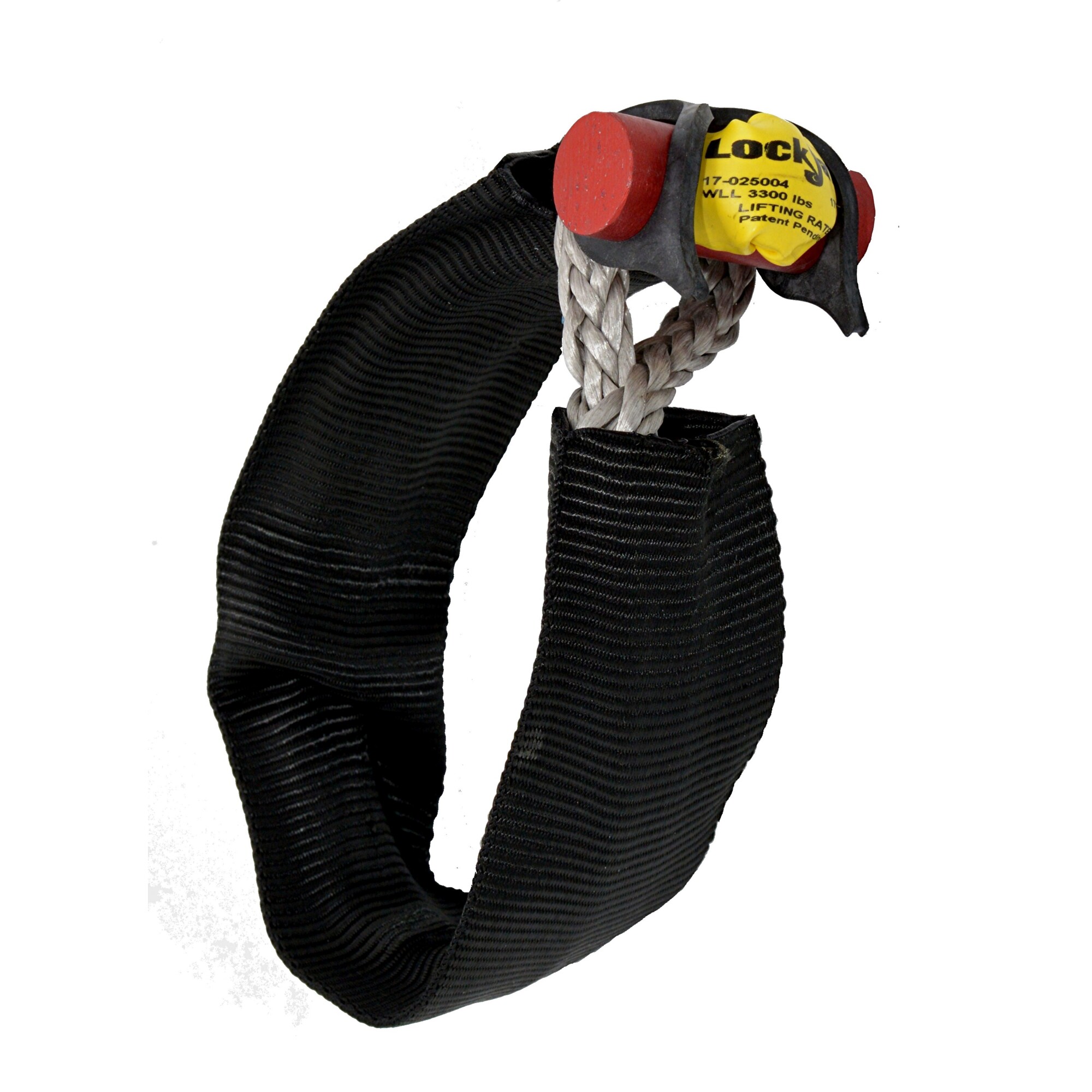 LockJaw, Flexible Synthetic Soft Shackle, Lifting Rated, Working Load Limit 3300 lb, 2in Working Diameter, Kevlar Protective Sleeve, Model# 17-025004K
